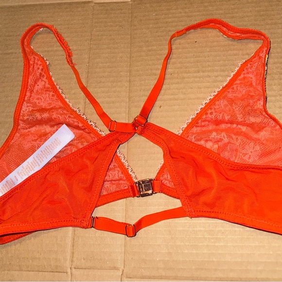 Floral Lace Orange Bralette Savage X Fenty - Picture 2 of 3